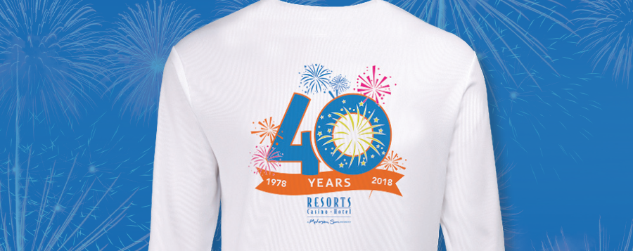 Free Resorts 40 years Anniversary t-shirt Memorial Day Weekend