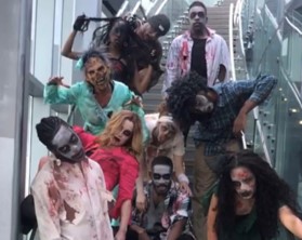 Group of people dress as zombies