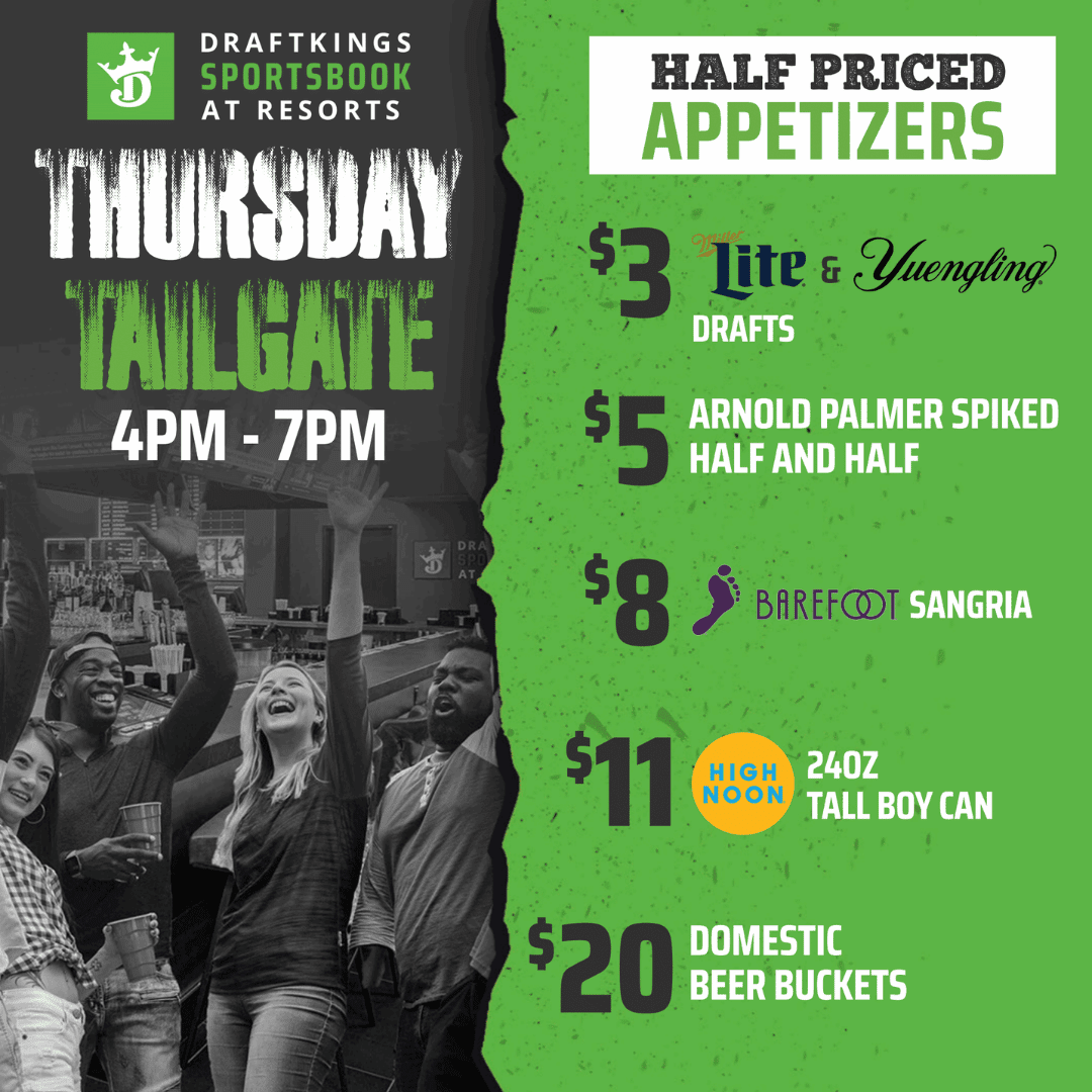 Thursday Tailgate Happy Hour Specials