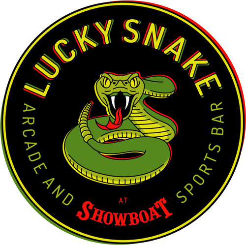 lucky snake arcade logo atlantic city