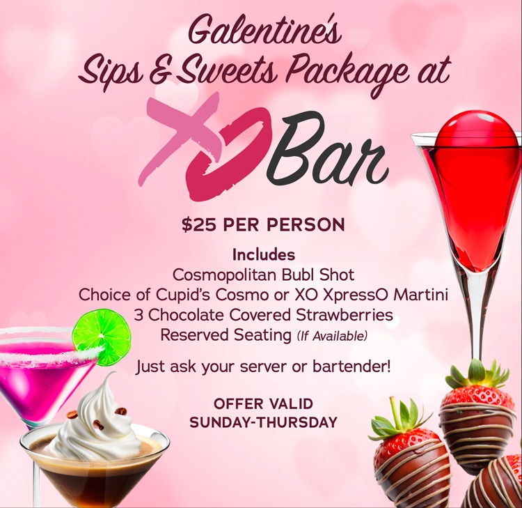 xo bar valentines day event package drink special resorts atlantic city