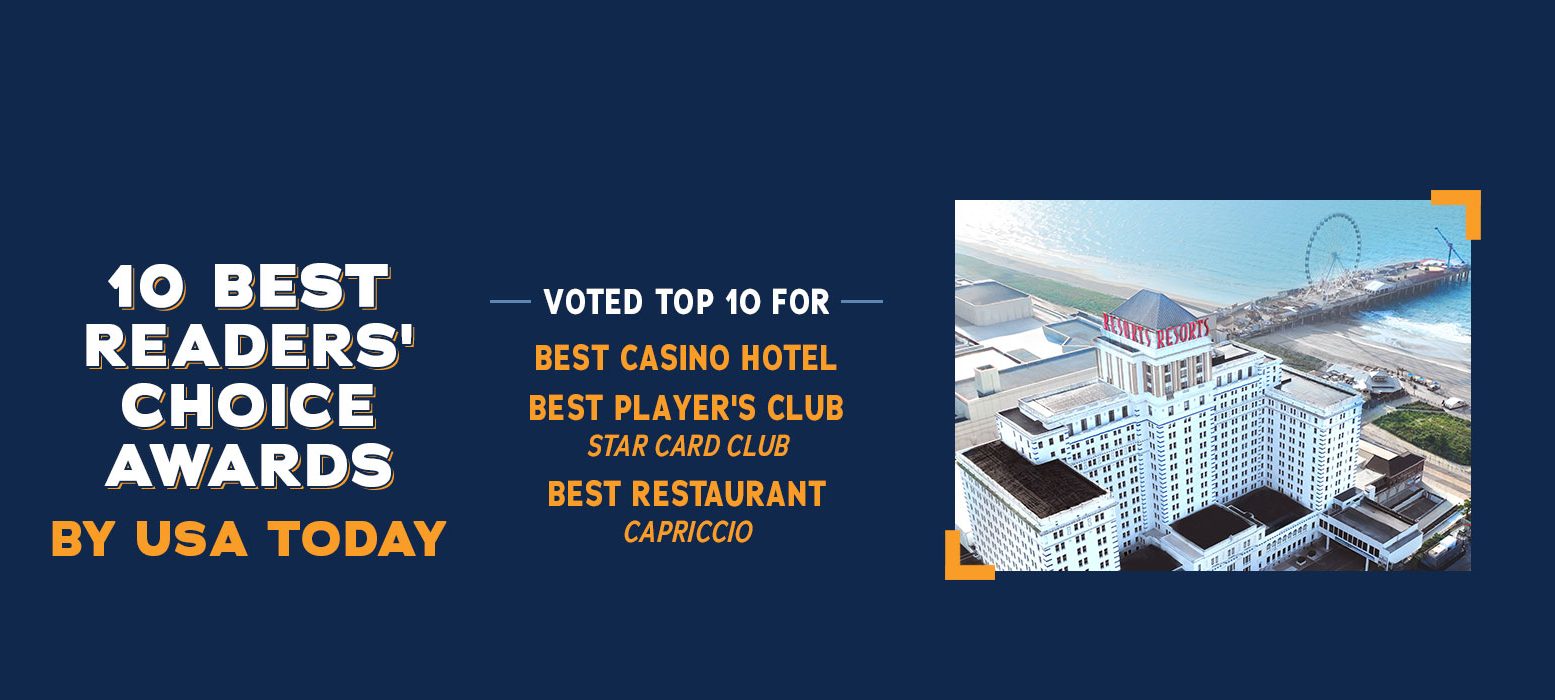 Resorts Casino Hotel Atlantic City readers choice awards, 10 best casinos