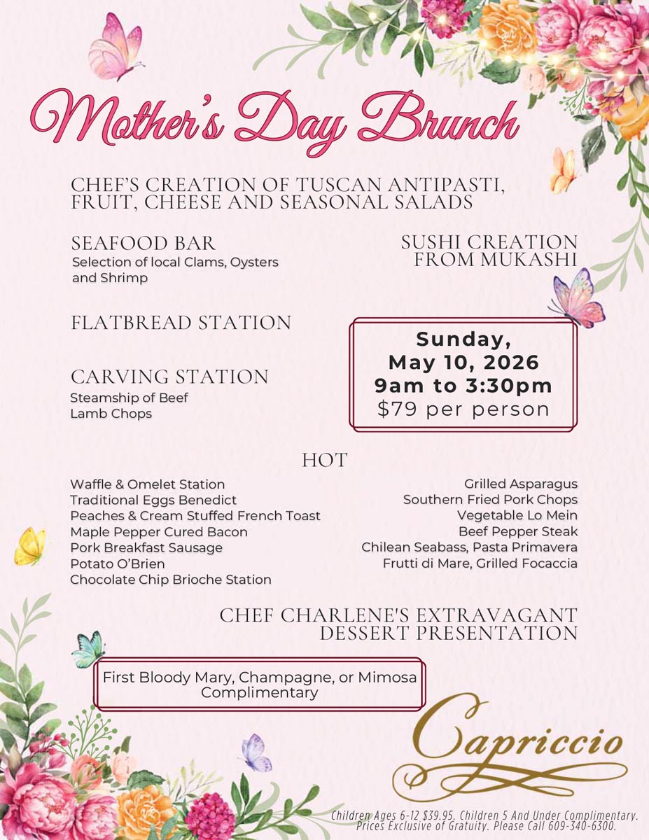 mothers day brunch menu capriccio
