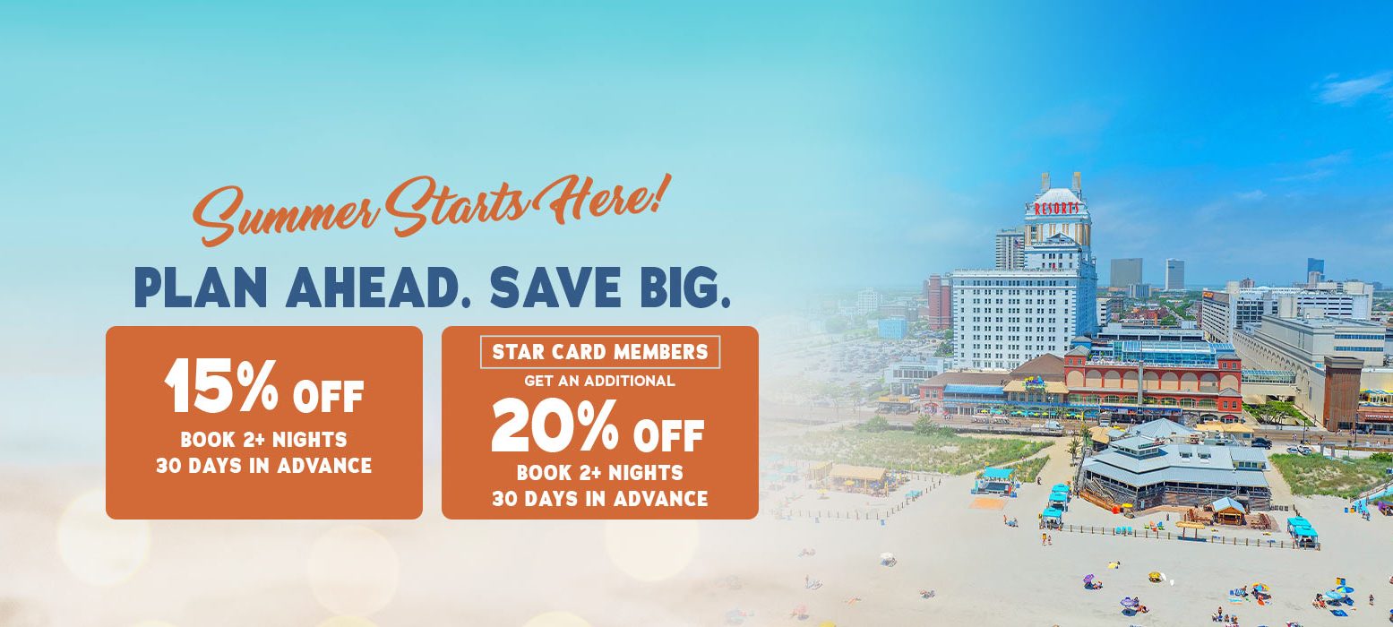 Resorts Casino Hotel Atlantic City Restaurants Early Bird Atlantic City Room Packages and Offers for summer hotel rooms